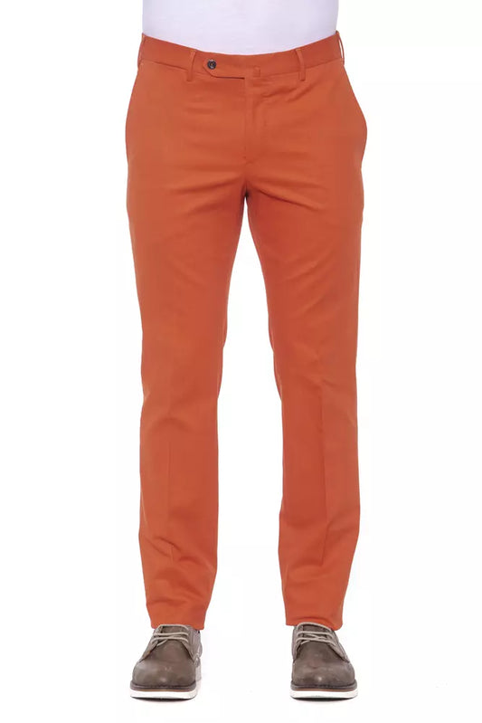 Red Cotton Men Trouser