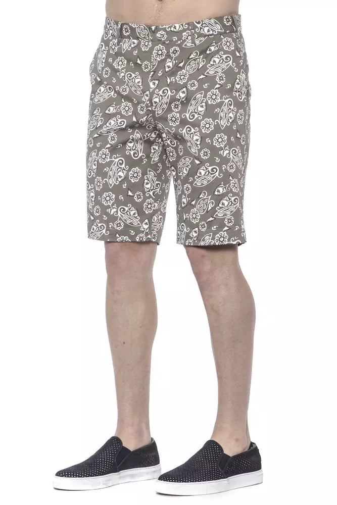 Green Cotton Mens Bermuda Short