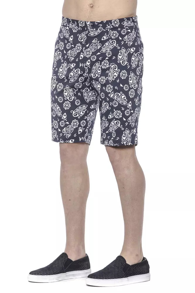 Blue Cotton Mens Bermuda Short