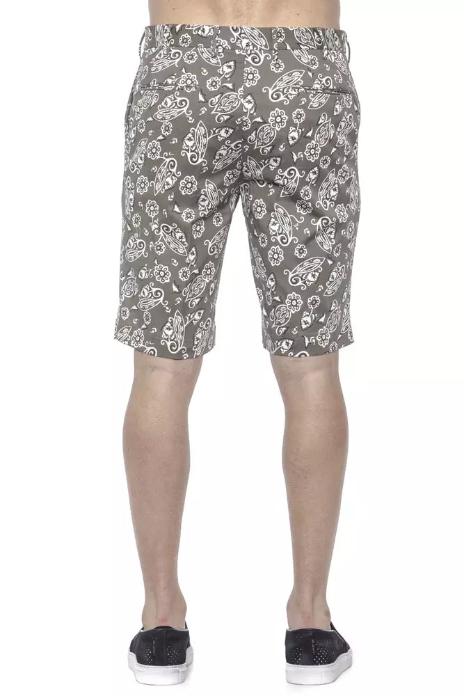 Green Cotton Mens Bermuda Short