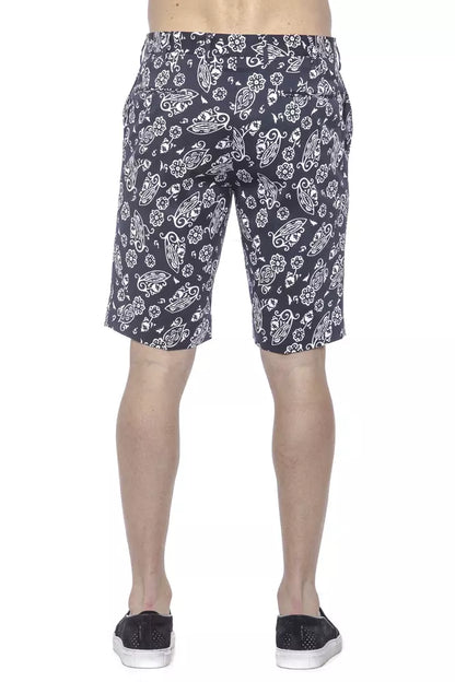 Blue Cotton Mens Bermuda Short