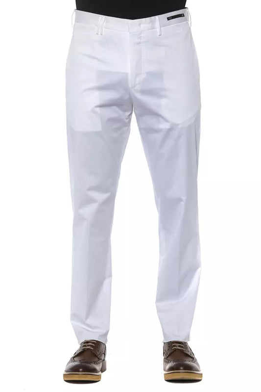 White Cotton Men Trouser