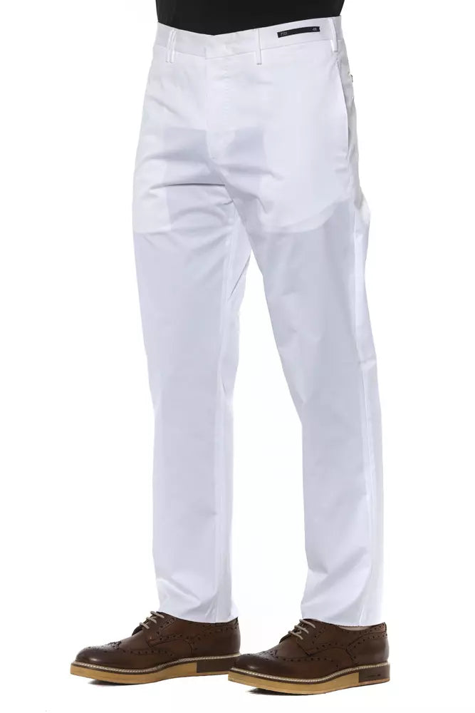 White Cotton Men Trouser