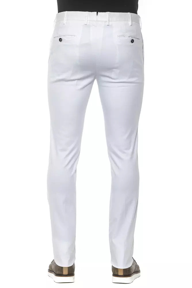 White Cotton Men Trouser