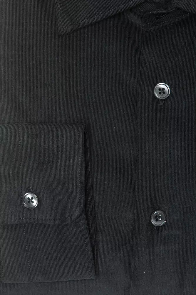 Black Cotton Men Shirt