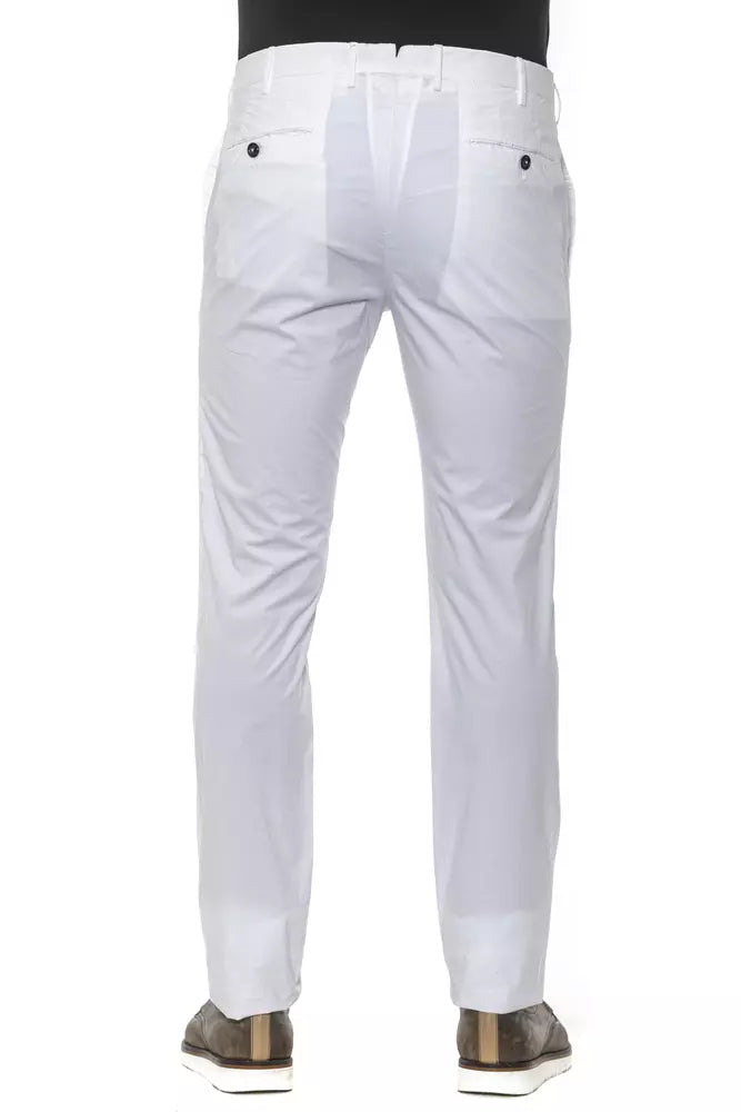 White Cotton Men Trouser