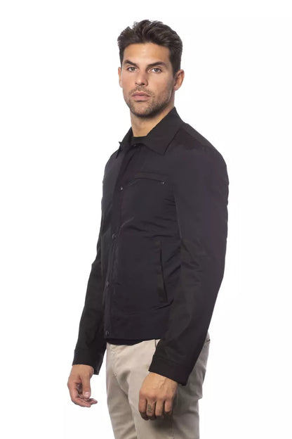 "Black Cotton Men Jacket"