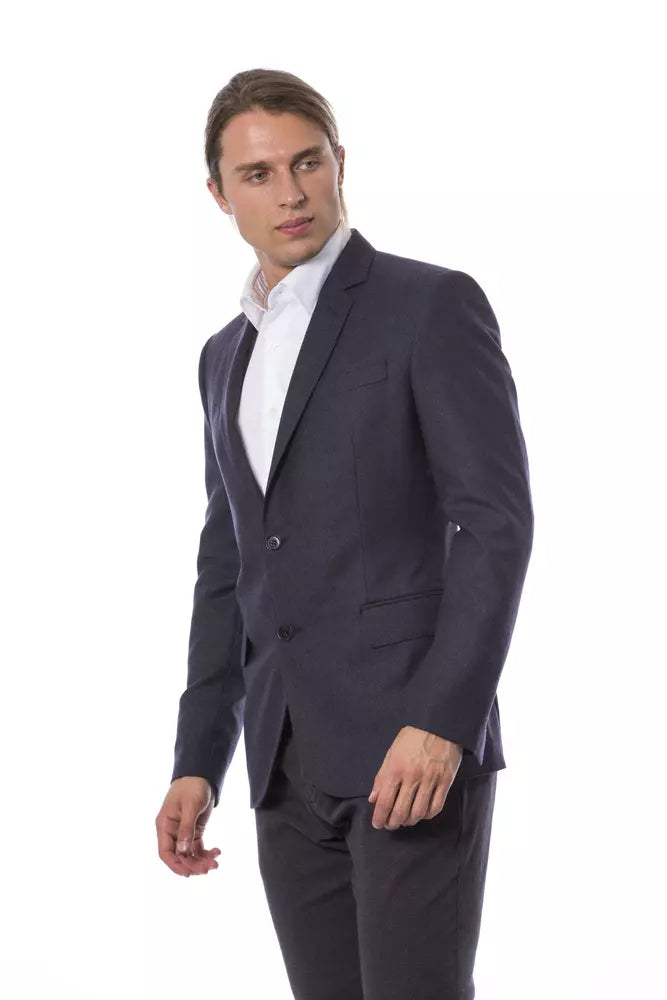 Blue Wool Men Blazer