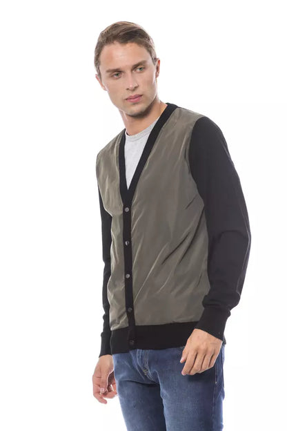 Multicolor Wool Mens Cardigan