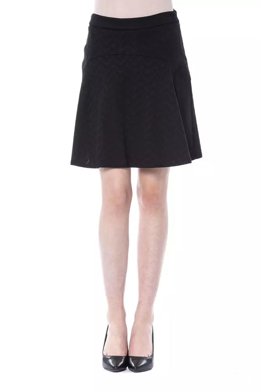 Black Polyester Women Skirt