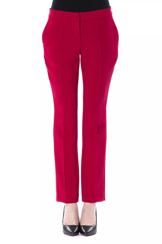 Fuchsia Polyester Women Pant