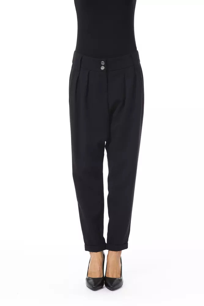 Black Polyester Women Pants