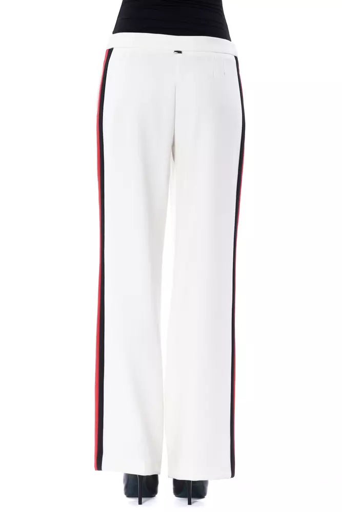 White Polyester Women Pants