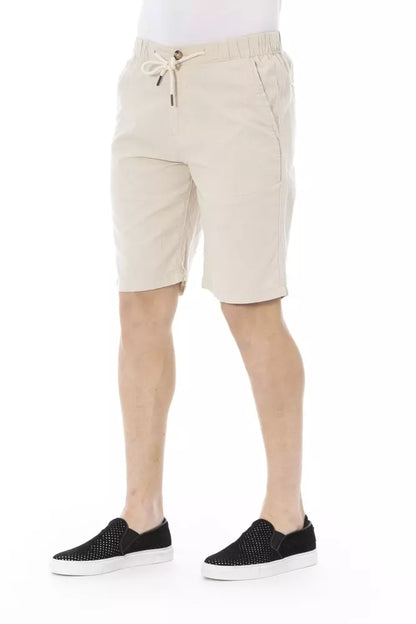 Beige Cotton Men Bermuda Short