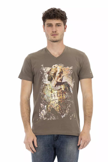 Brown Cotton Men T-Shirt