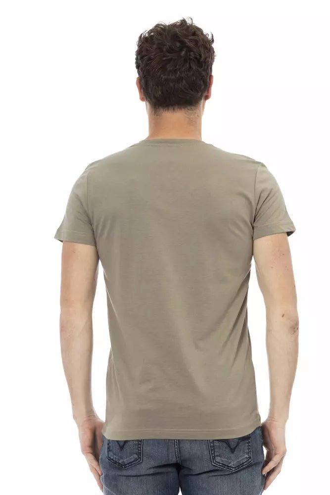 Brown Cotton Men T-Shirt