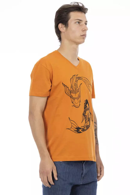 Orange Cotton Men T-Shirt