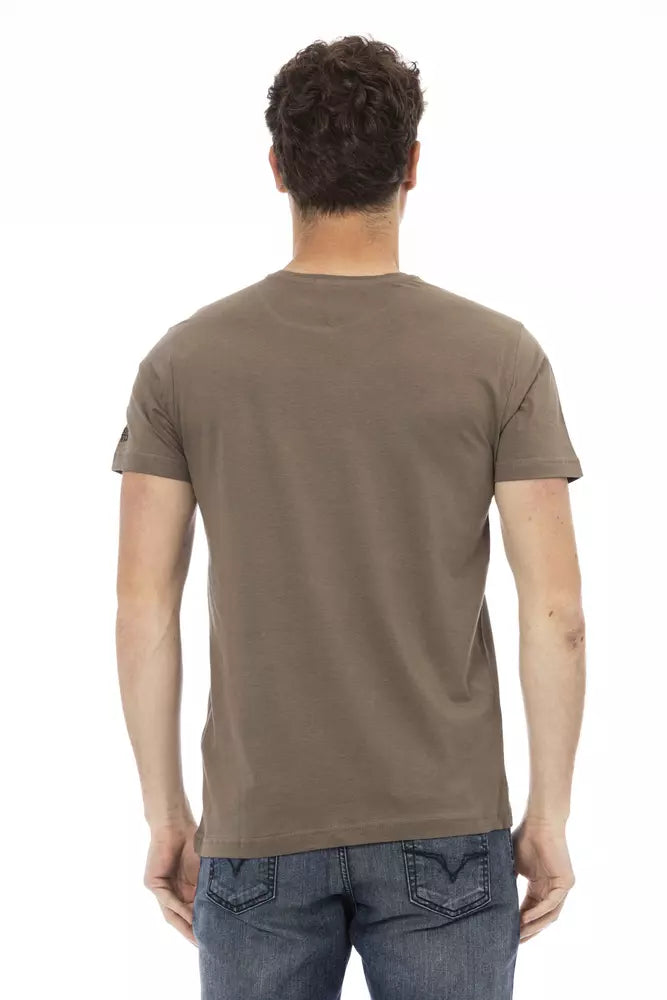 Brown Cotton Men T-Shirt