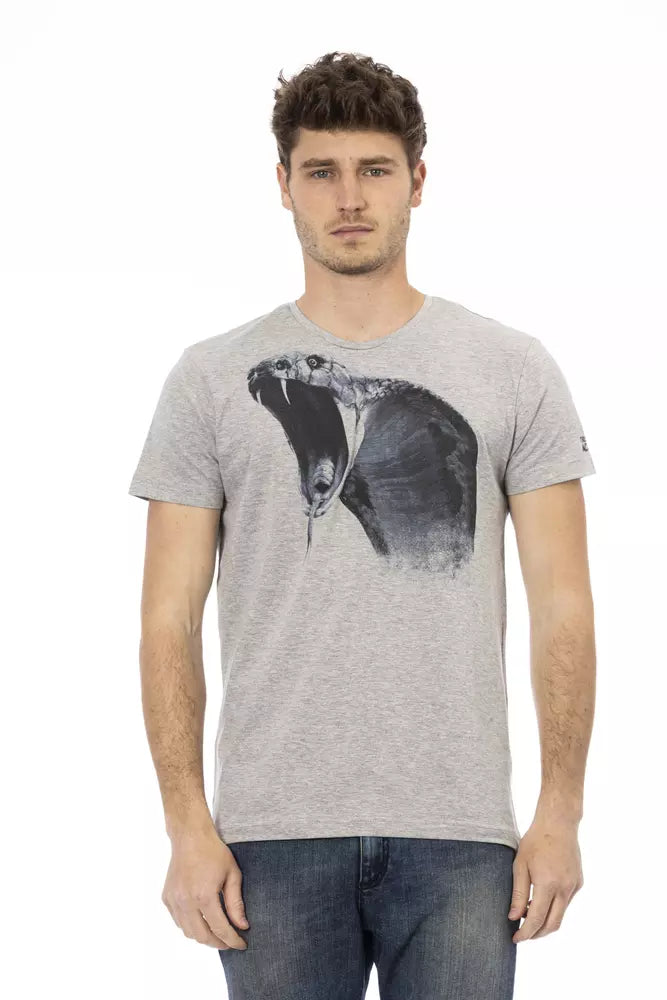 Gray Cotton Men T-Shirt