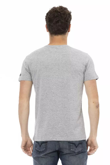 Gray Cotton Men T-Shirt