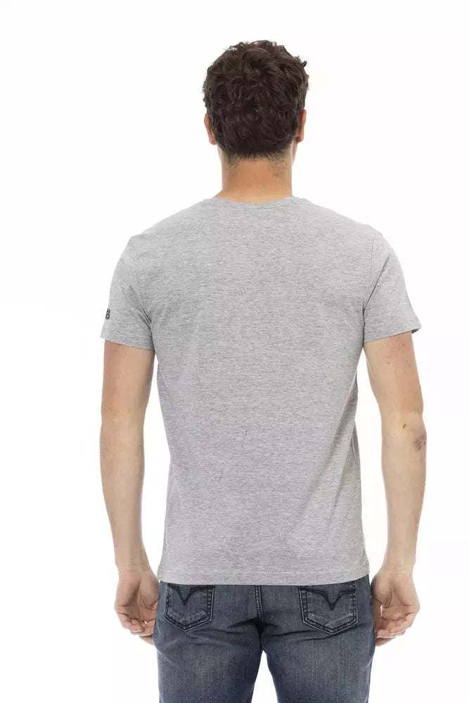 Gray Cotton Men T-Shirt