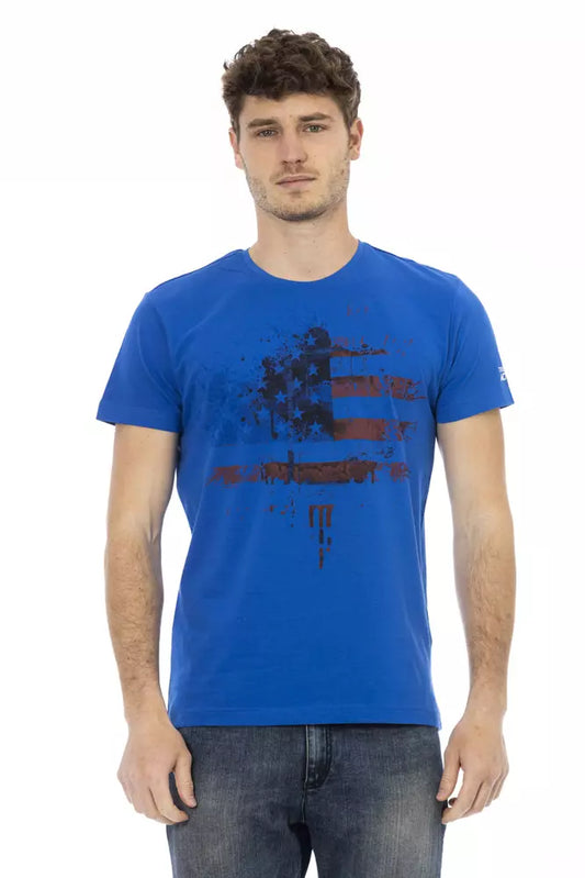 Blue Cotton Men's T-Shirt