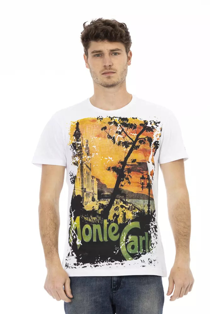 White Cotton Men T-Shirt