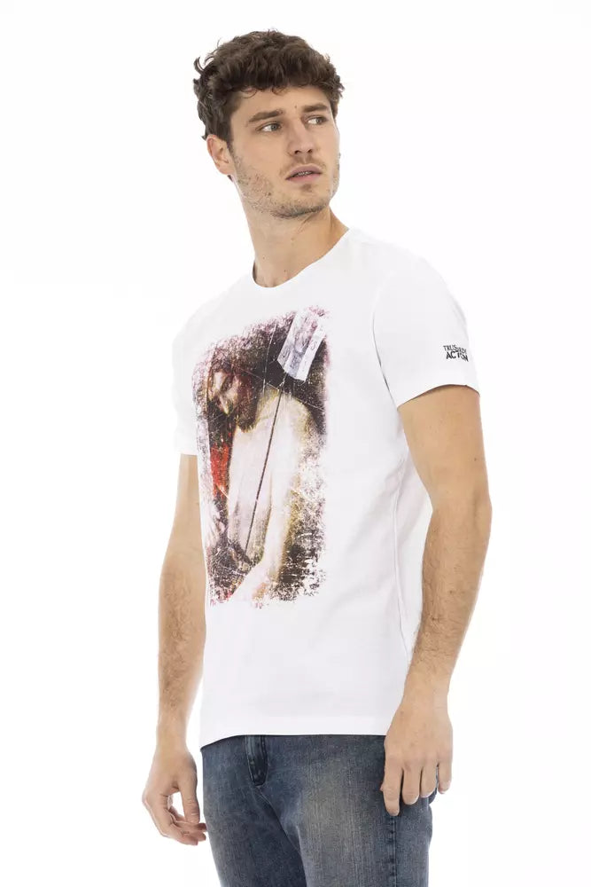 White Cotton Men T-Shirt