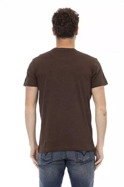 Brown Cotton Men T-Shirt