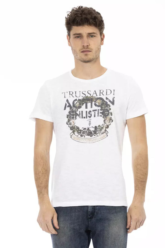 White Cotton Men T-Shirt