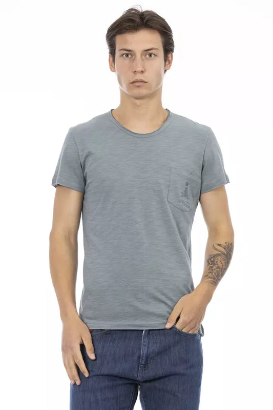 Gray Cotton Men T-Shirt