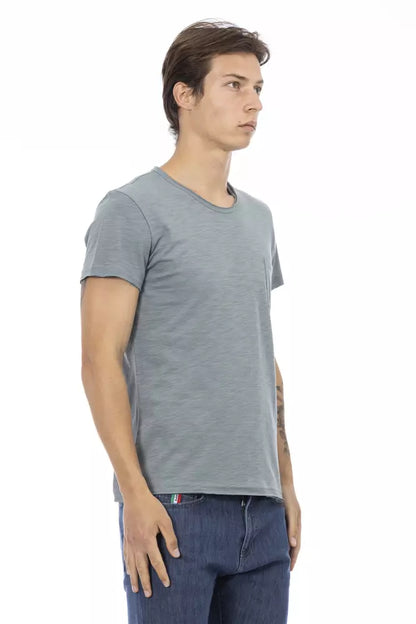 Gray Cotton Men T-Shirt