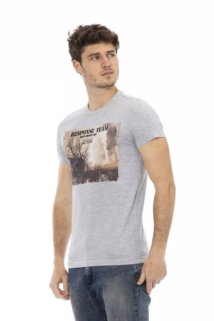 Gray Cotton Men T-Shirt