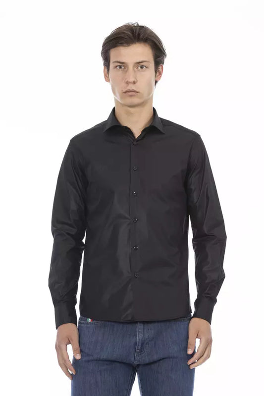 Black Polyester Men Shirt