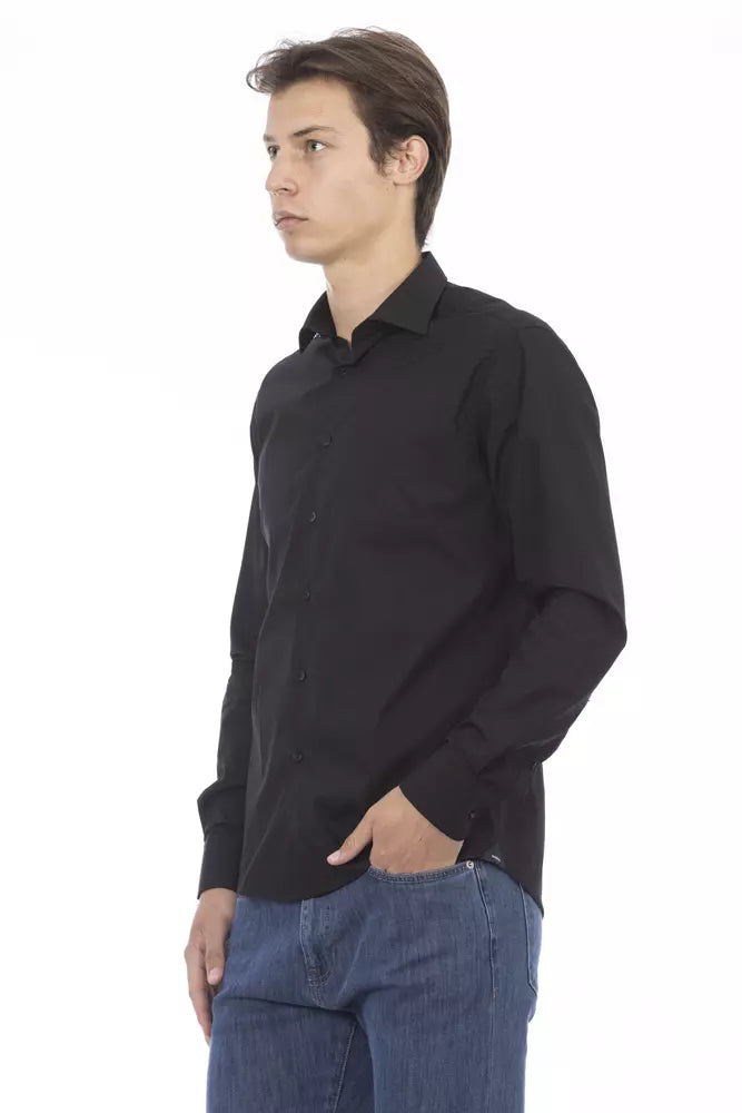 Black Cotton Men Shirt