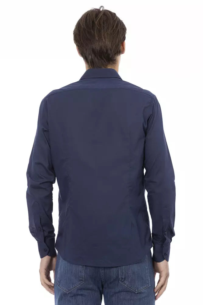 Blue Cotton Men Shirt