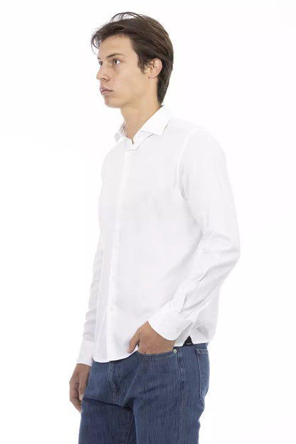 White Cotton Men Shirt