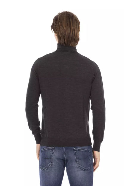 Gray Fabric Men Sweater