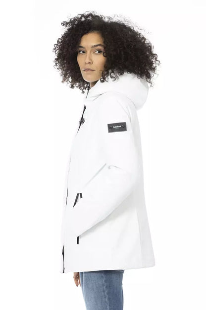 White Polyester Women Jacket