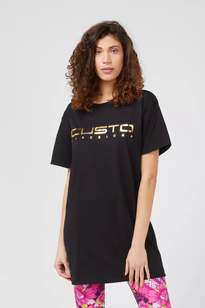 Black Cotton Women T-Shirt