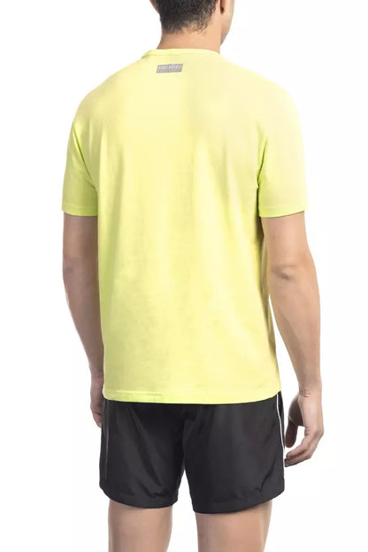 Yellow Cotton Men T-Shirt