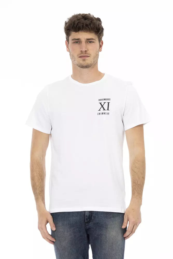 White Cotton Men T-Shirt