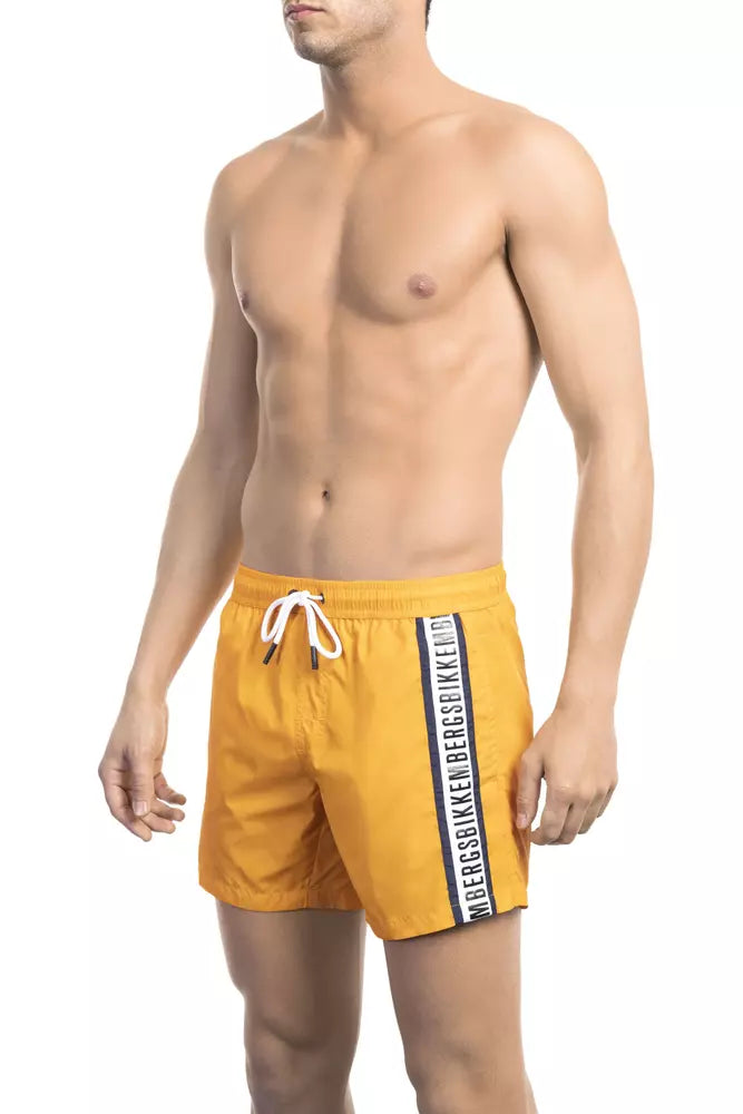 Orange Polyamide Men Swim Short