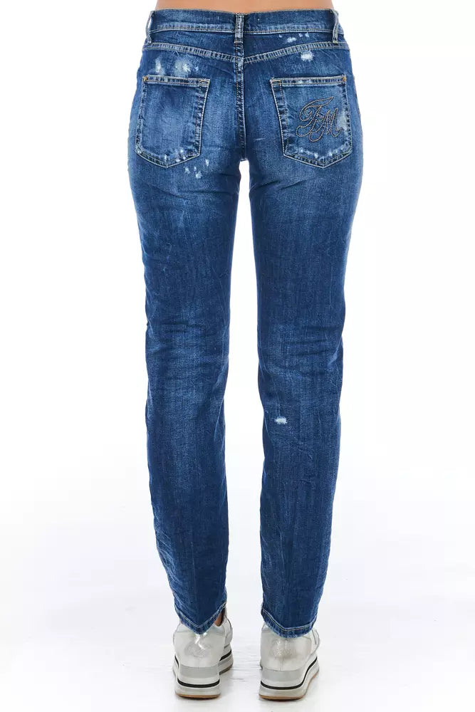 Blue Cotton Women Jeans