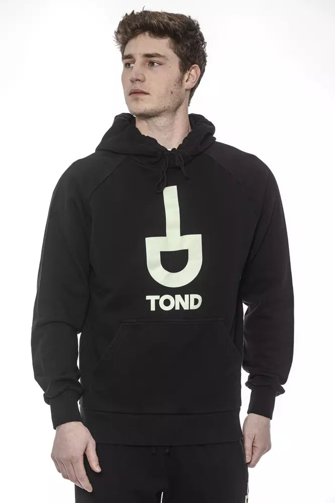 Black Cotton Men Sweatshirt