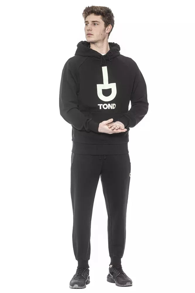 Black Cotton Men Sweatshirt