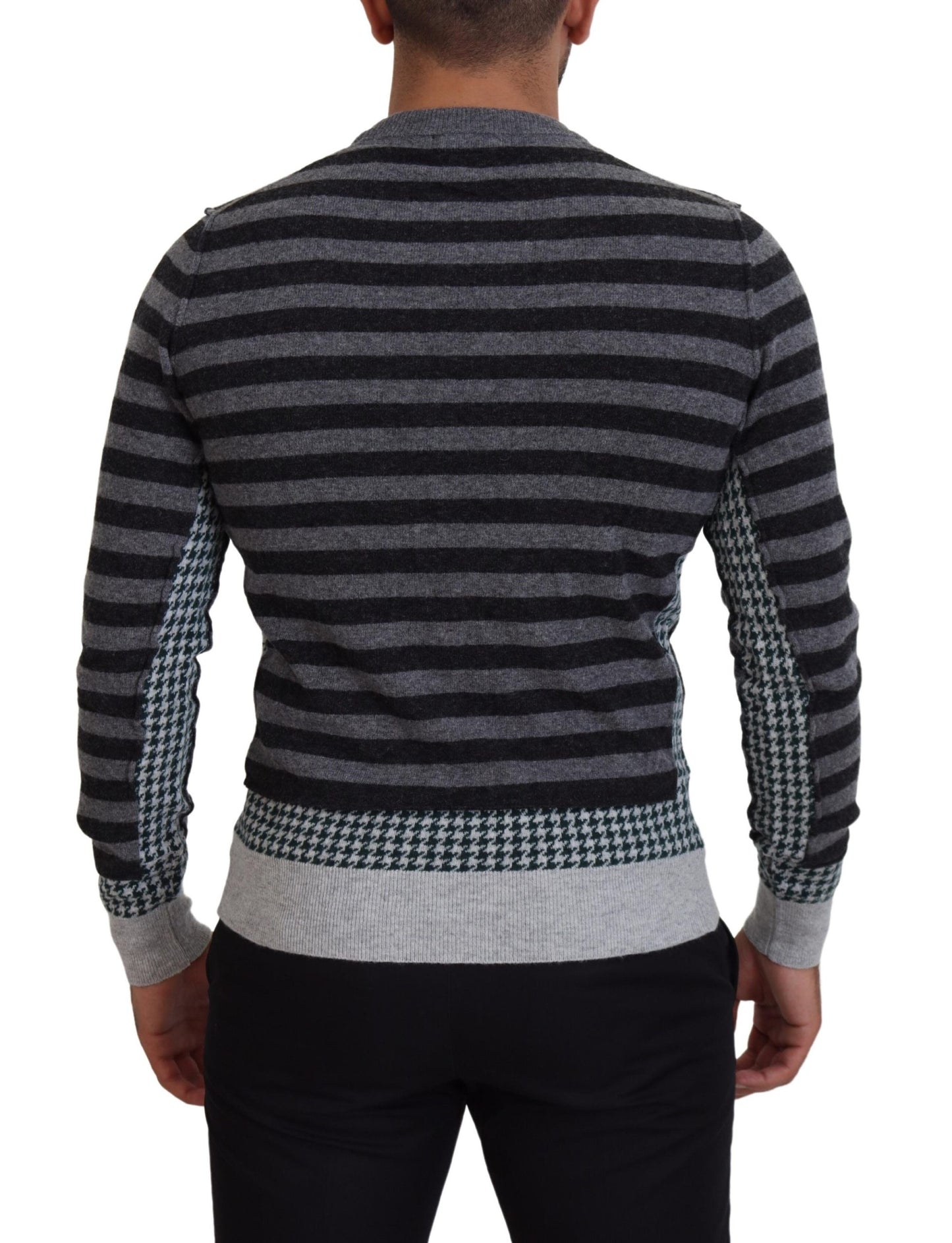 Elegant Striped Wool Crewneck Sweater