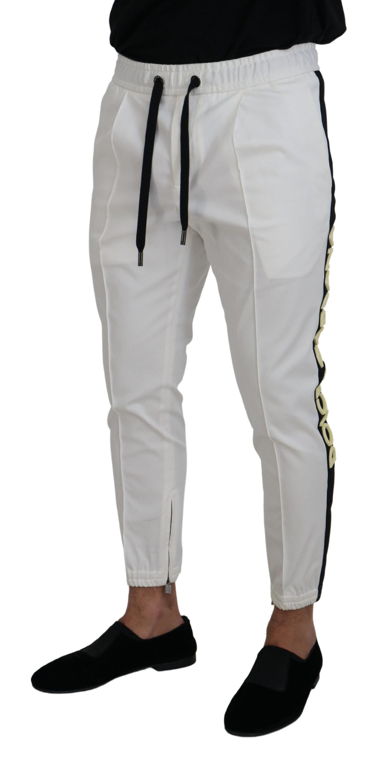 Elegant White Cotton Jogger Pants