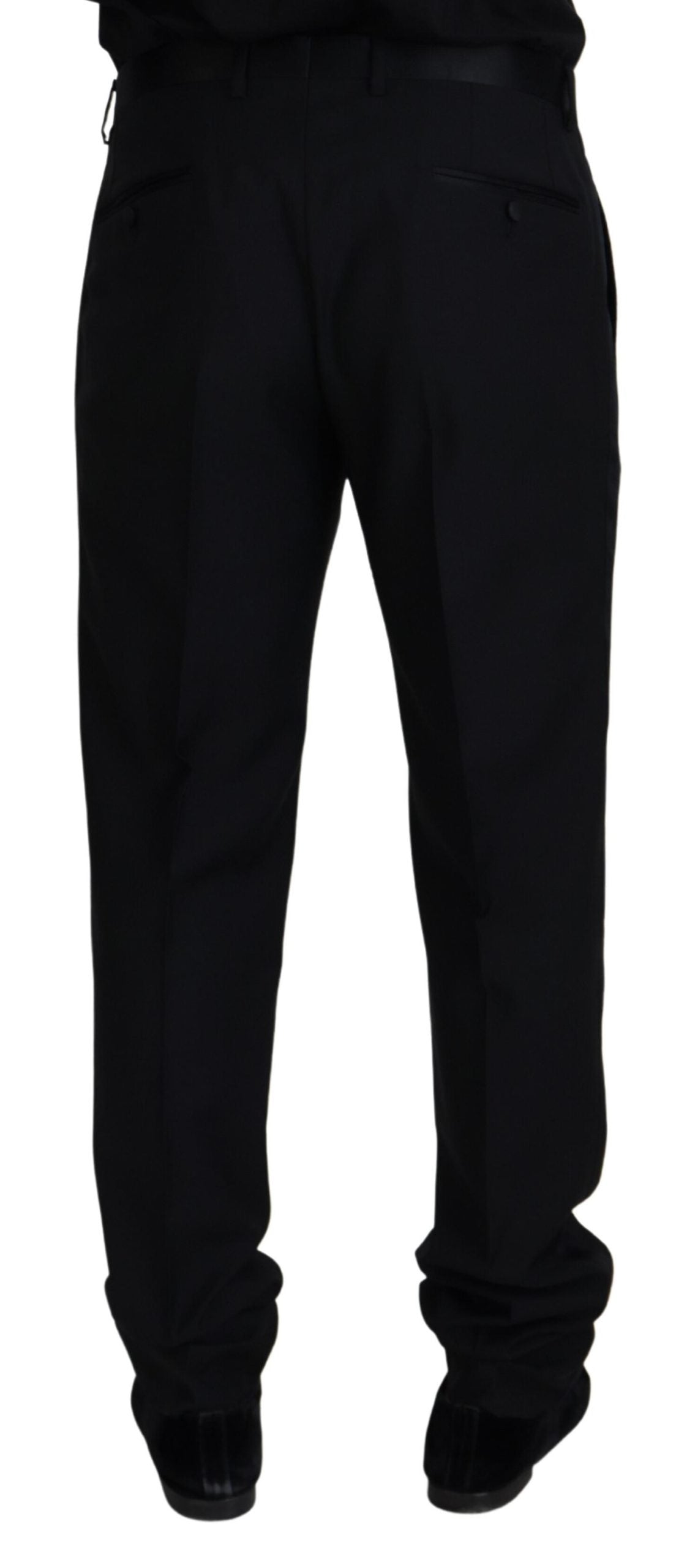 Elegant Black Virgin Wool Blend Trousers