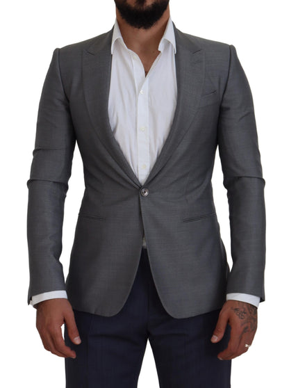 Elegant Light Gray Sicilia Blazer Jacket